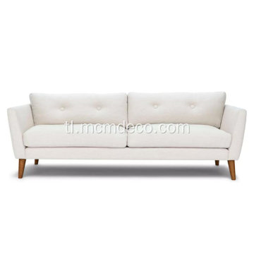 Emil Quartz White Fabric Sofa para sa Living Room